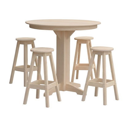 Keystone Amish Co. Poly Composite Sierra 5-Piece Bar Set with Round Table