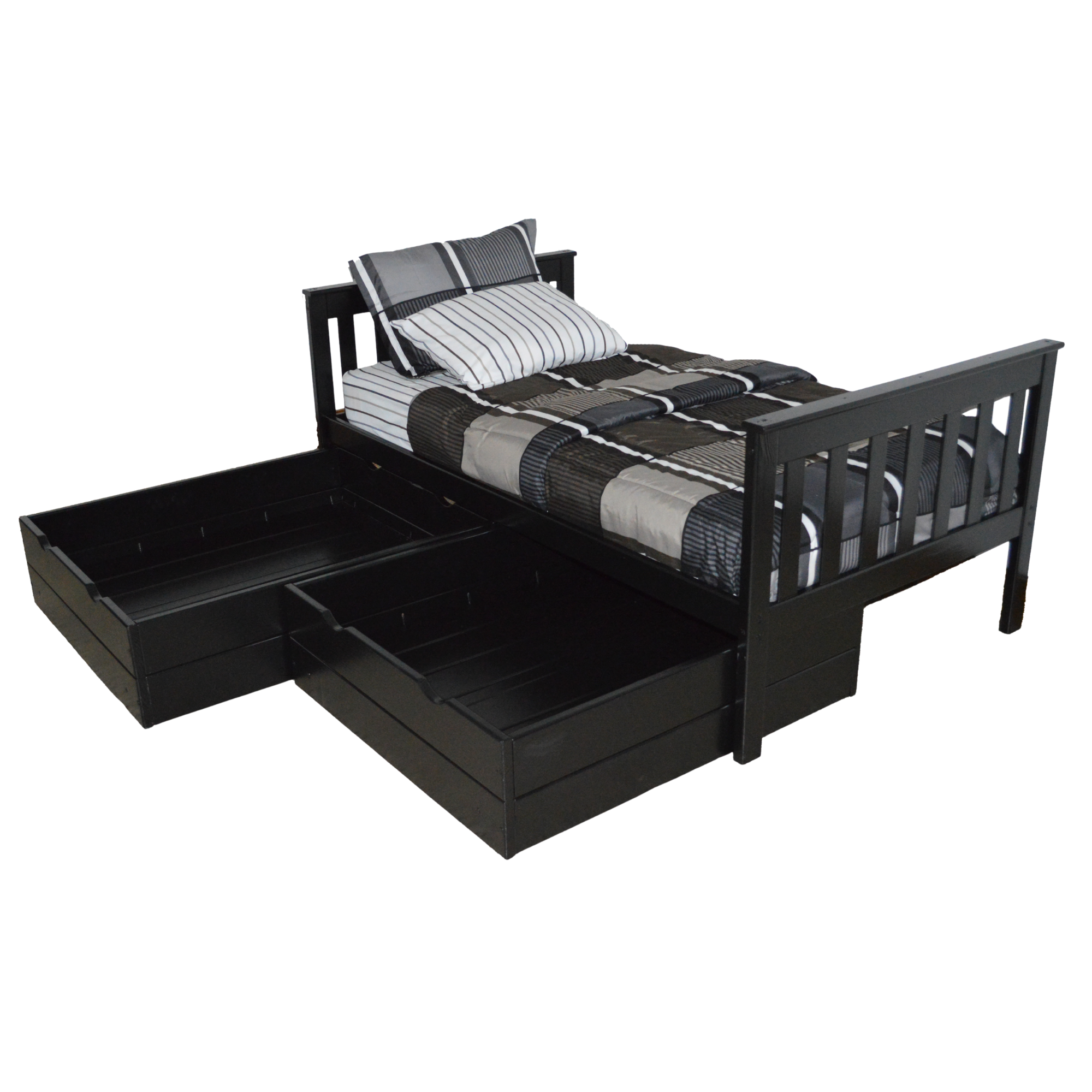 Versaloft Mission Amish Made Bed Frame with 2-Piece Drawers