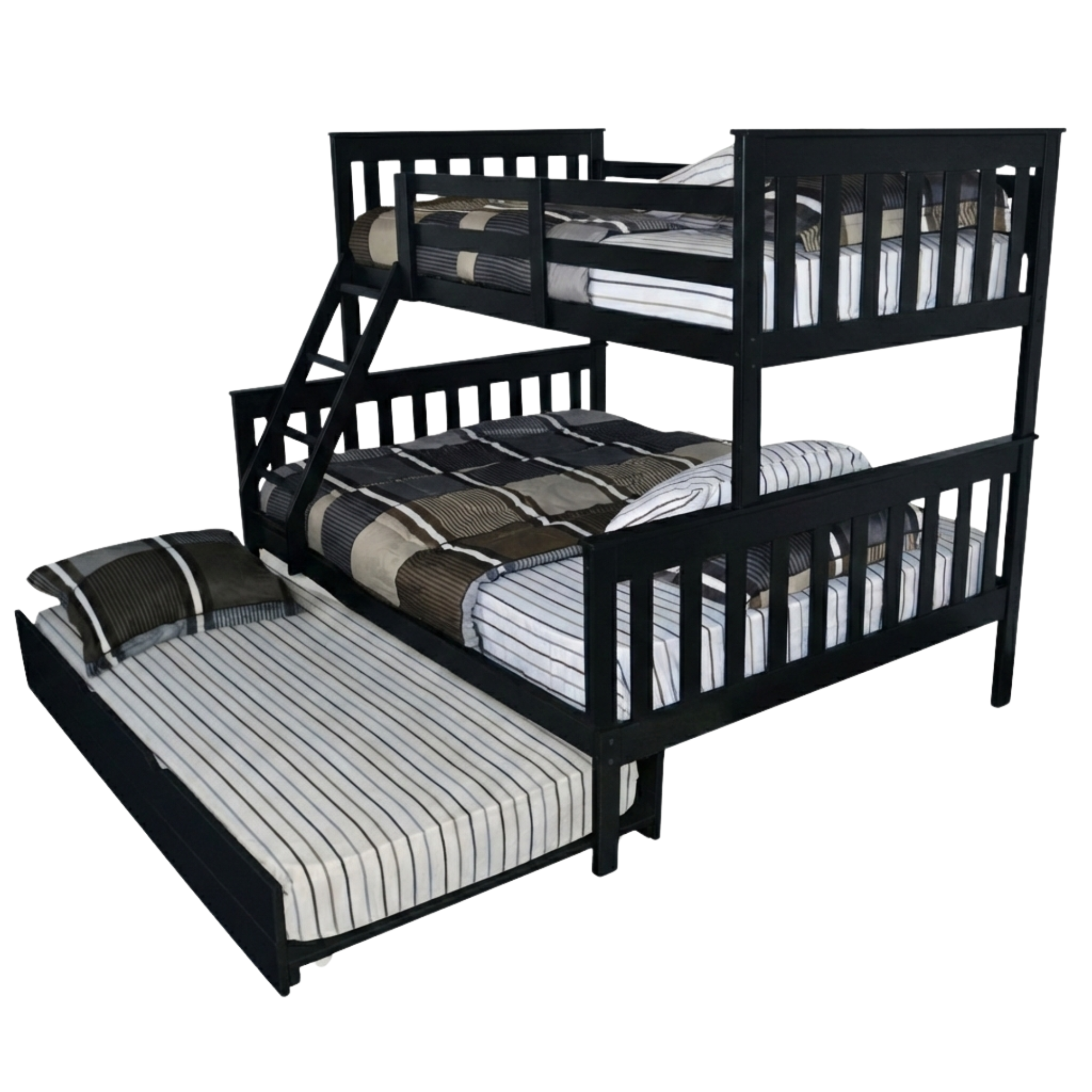 Versaloft Mission Amish Made Twin-Over-Full Bunk Bed Frame with Trundle Unit
