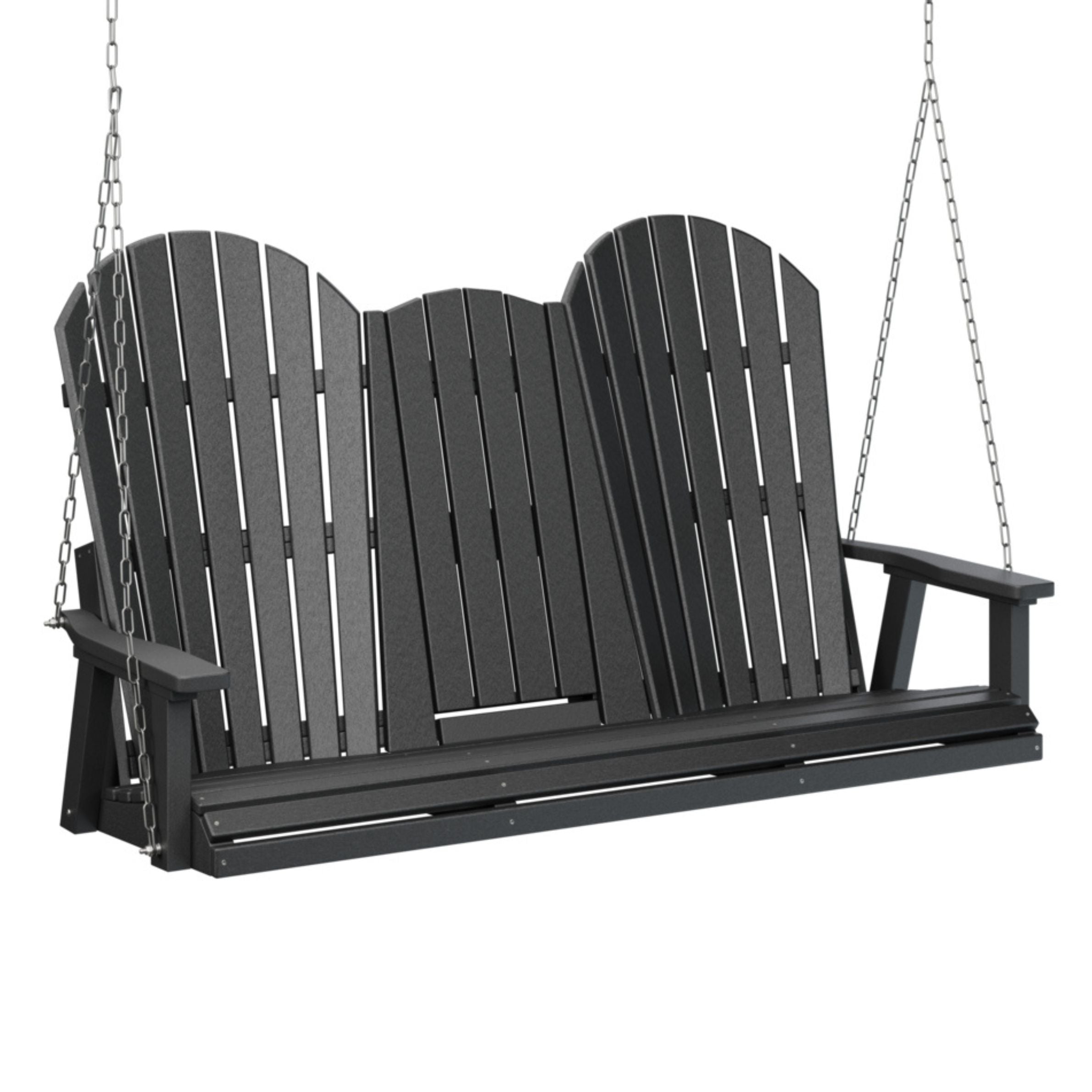 Berlin Gardens Comfo Back Poly Lumber Three Seat Console Swing with Stainless Steel Chains