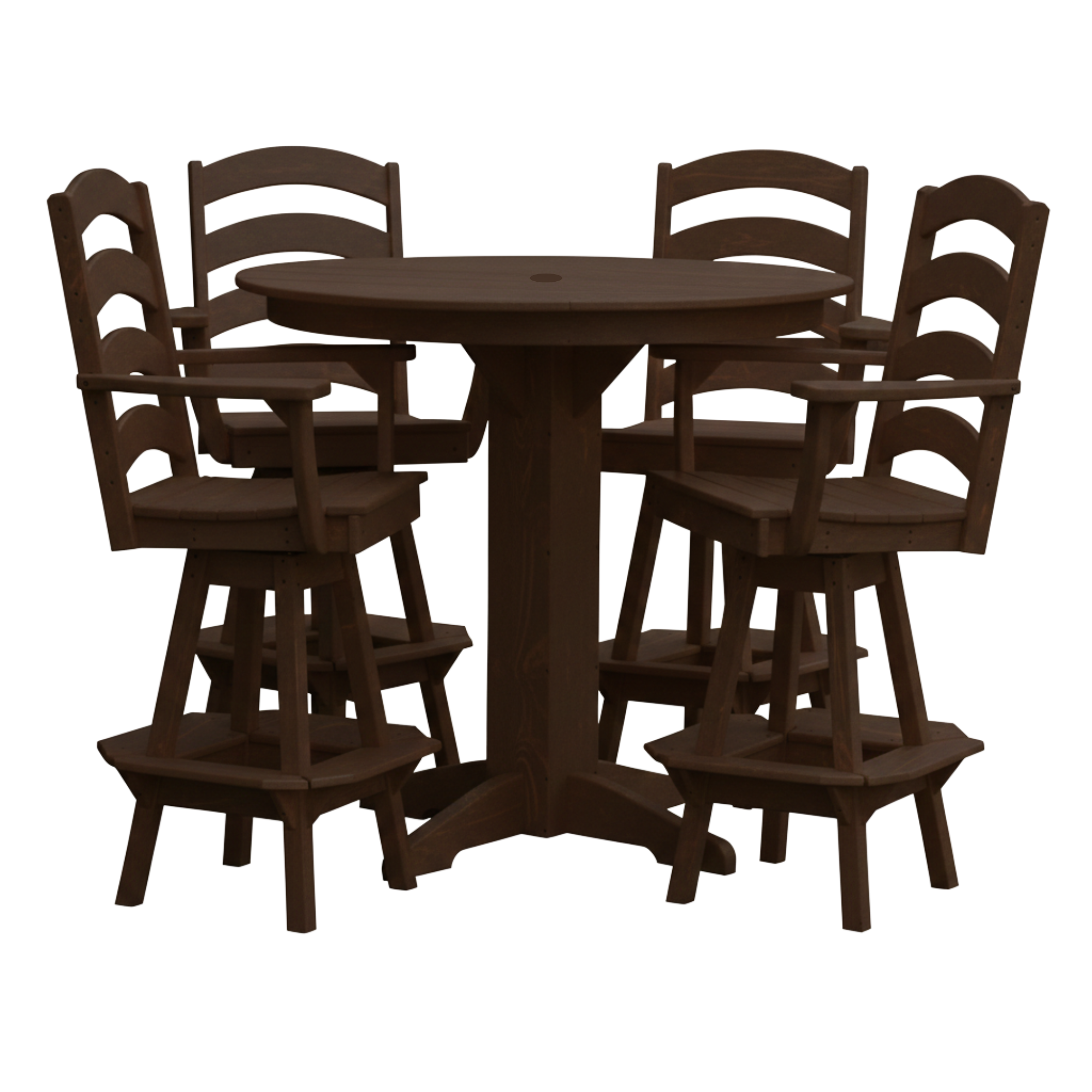 Keystone Amish Co. Josie 5-Piece Poly Bar Dining Set with Round Table