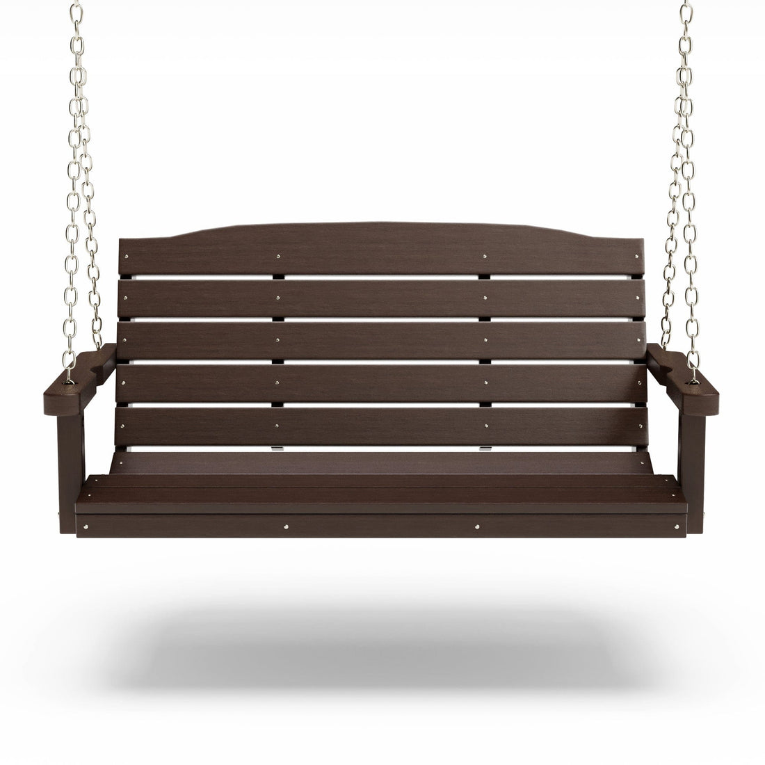 SimplyPoly 5 Foot Amish Made Classic Recycled Plastic Porch Swing, Brazilian Walnut Wood Grain
