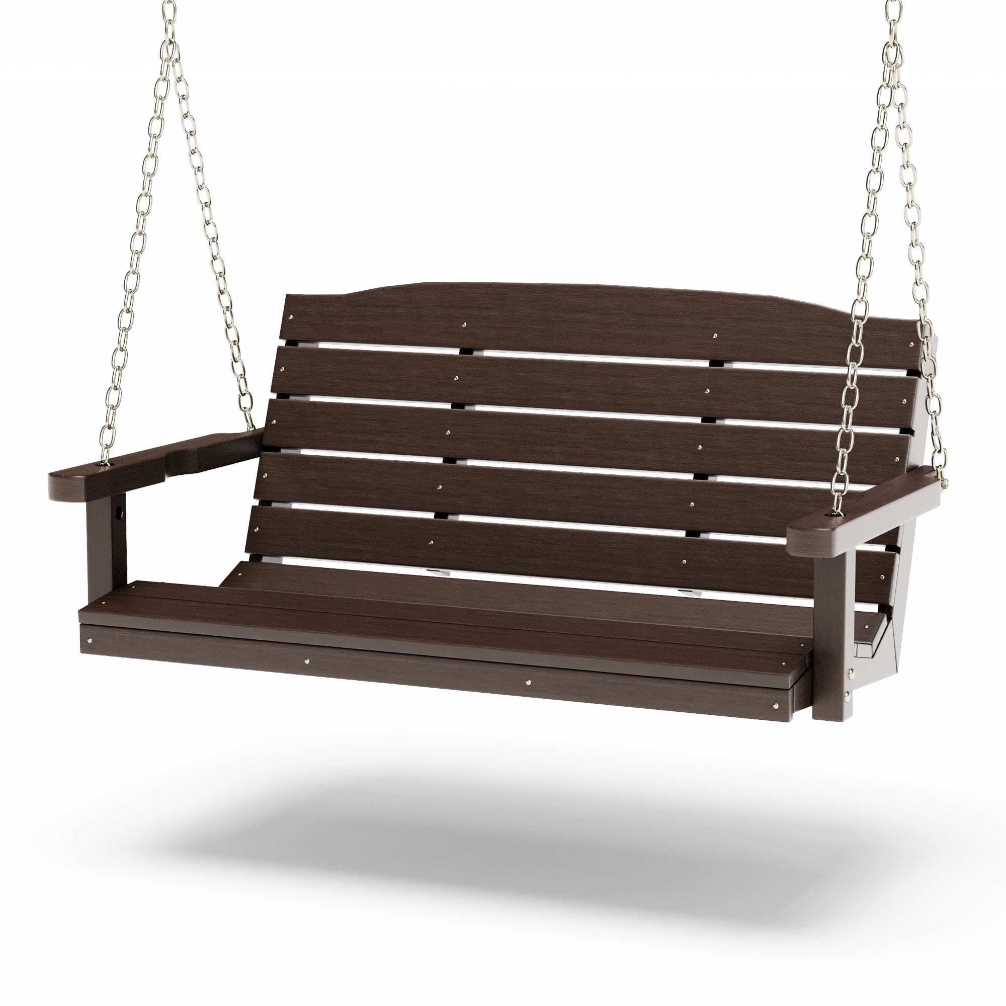 SimplyPoly 5 Foot Amish Made Classic Recycled Plastic Porch Swing, Weathered Wood