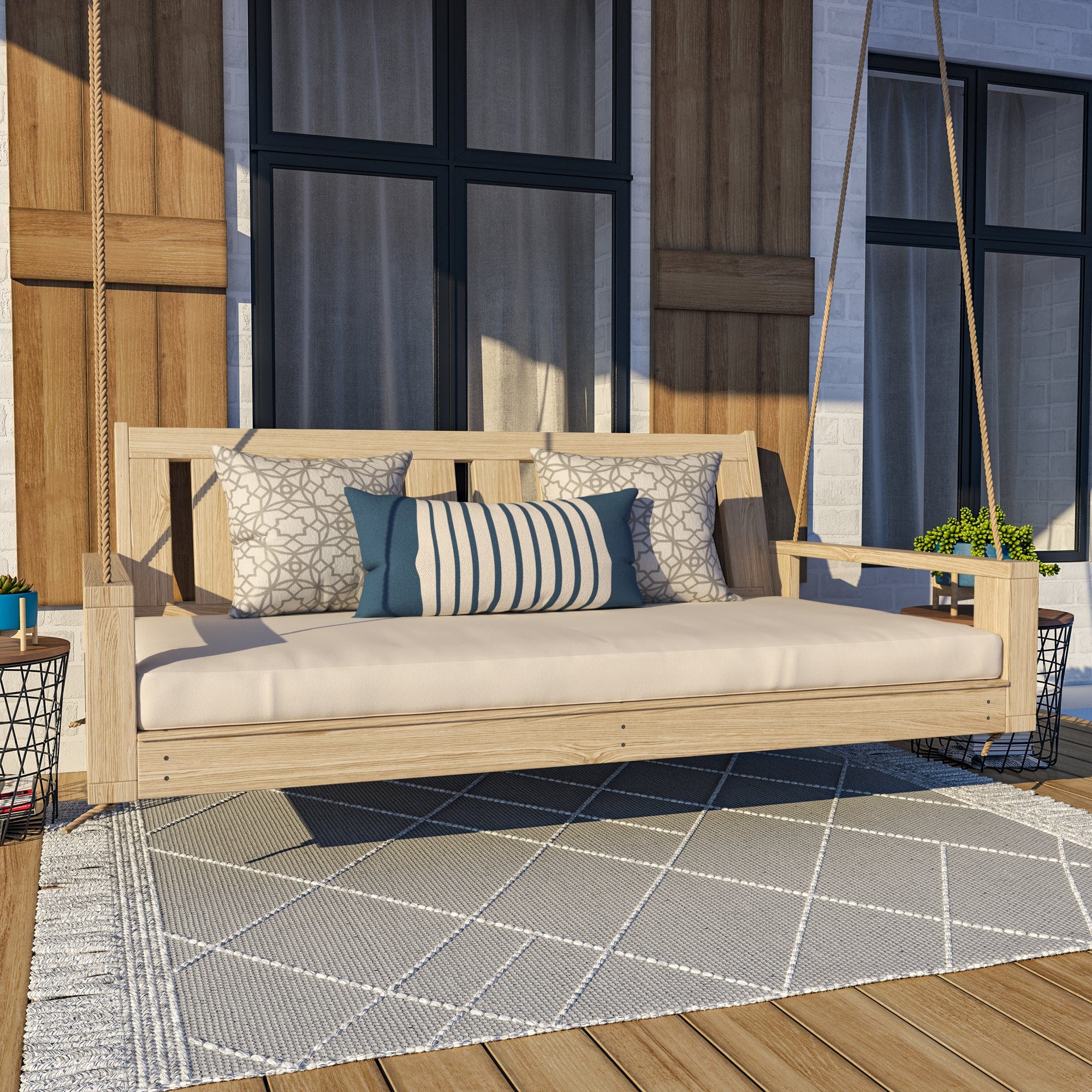 Amish Casual 4 Foot Uptown Porch Swing Bed in Unfinished