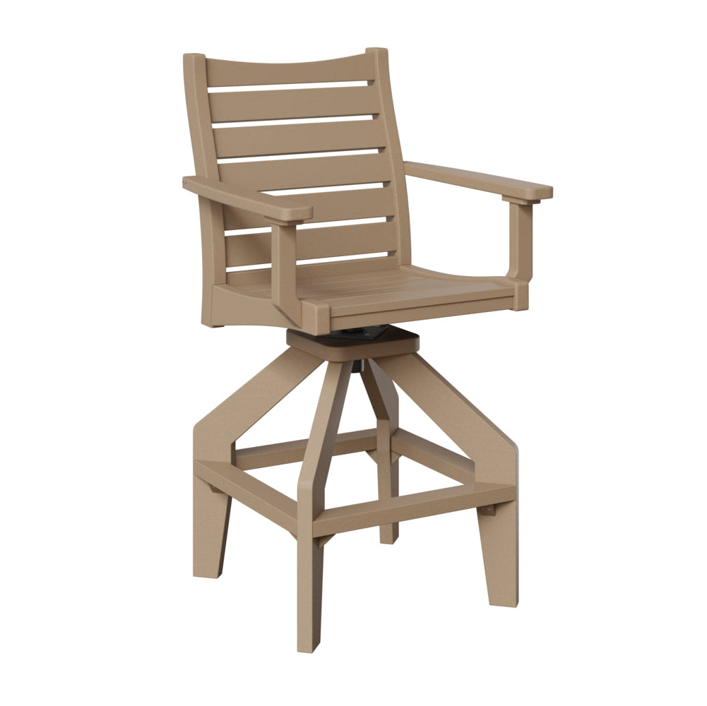 Berlin Gardens Bristol Outdoor Poly Lumber Swivel Bar Chair