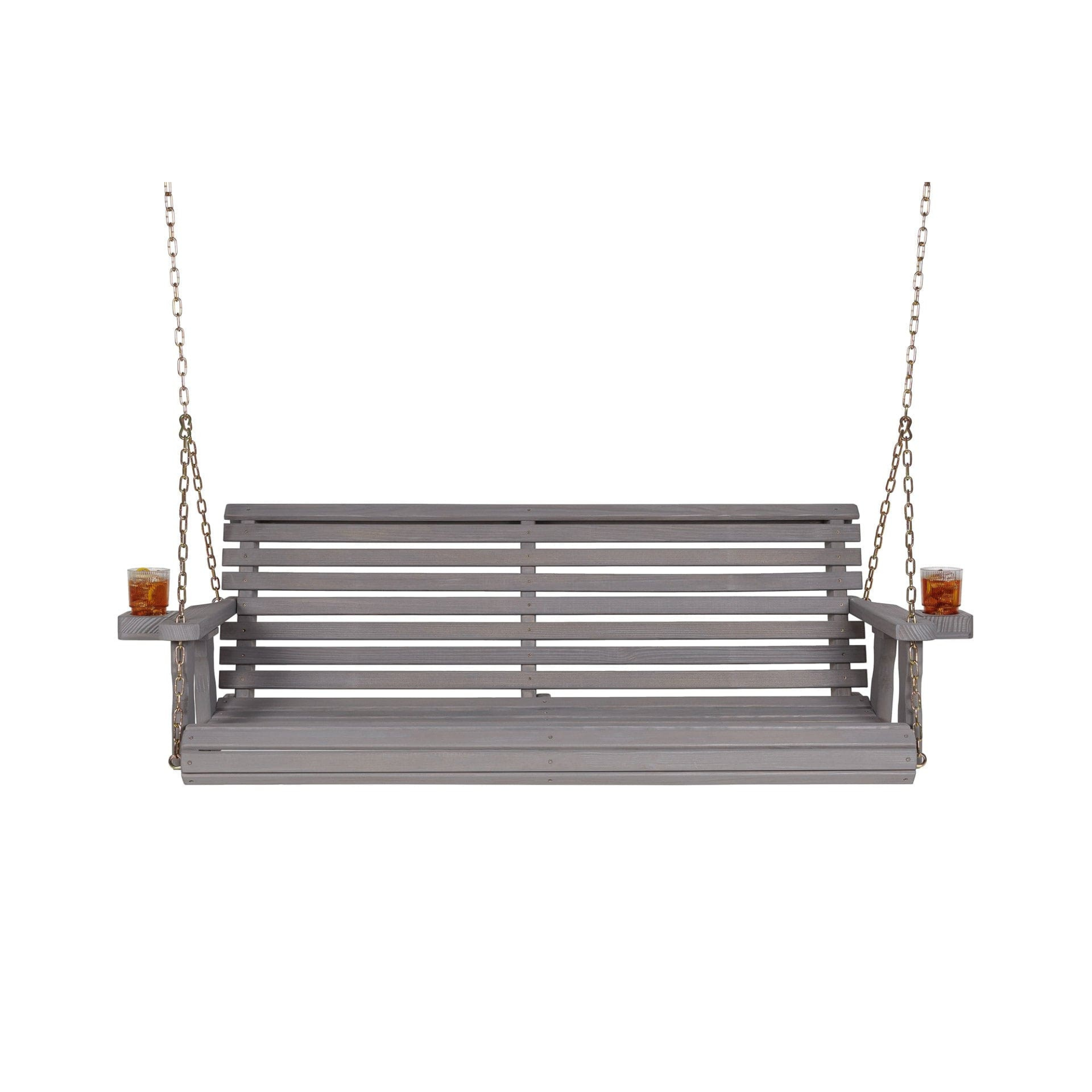 Amish Casual 5 Foot Roll Back Porch Swing in Grey Stain