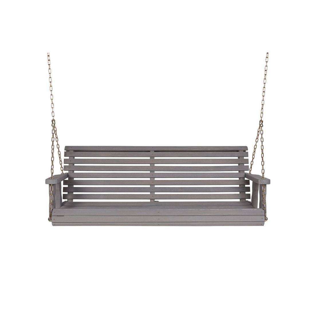 Amish Casual 3 Foot Roll Back Porch Swing in Grey Stain with Clearcoat