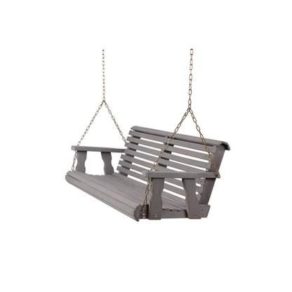 Amish Casual 4 Foot Roll Back Porch Swing in Grey Stain