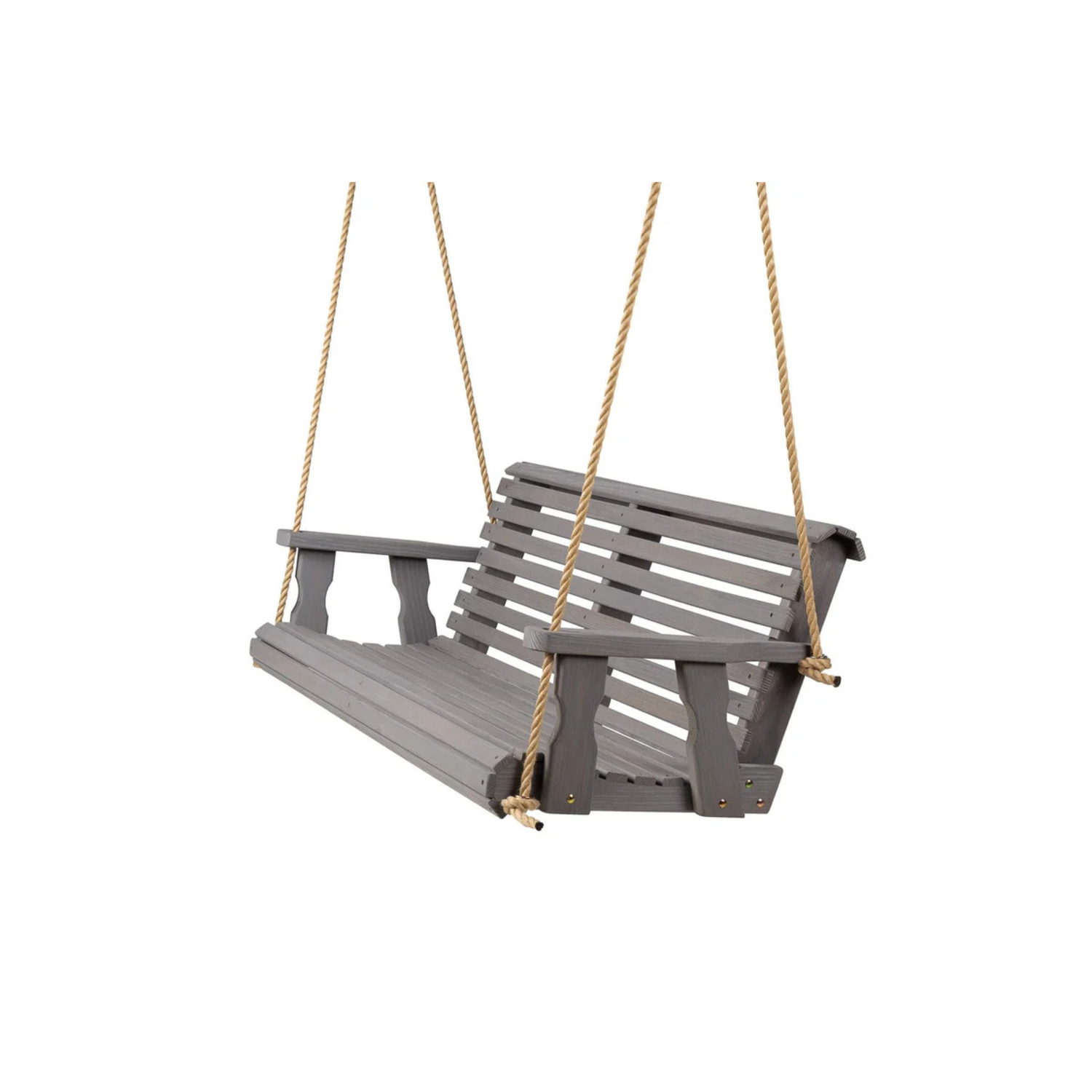 Amish Casual 3 Foot Roll Back Porch Swing in Grey Stain