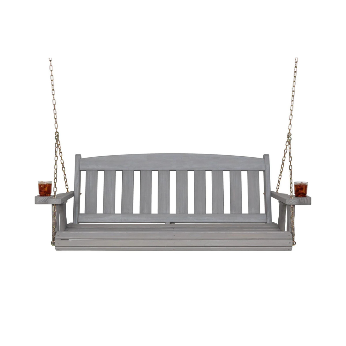 Amish Casual 4 Foot Grey Stain Mission Porch Swing with Clearcoat