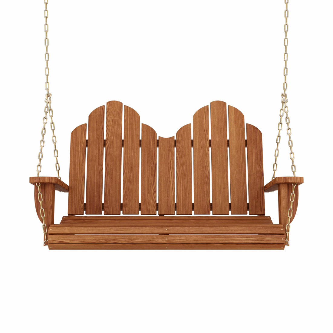 Amish Casual Adirondack Heavy Duty Porch Swing, Oak Stain