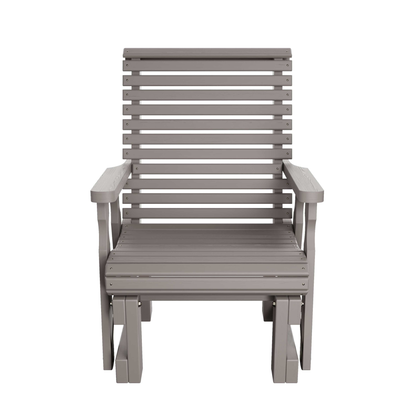 Amish Casual Heavy Duty 600 Lb High Back Roll Back Treated Glider Chair