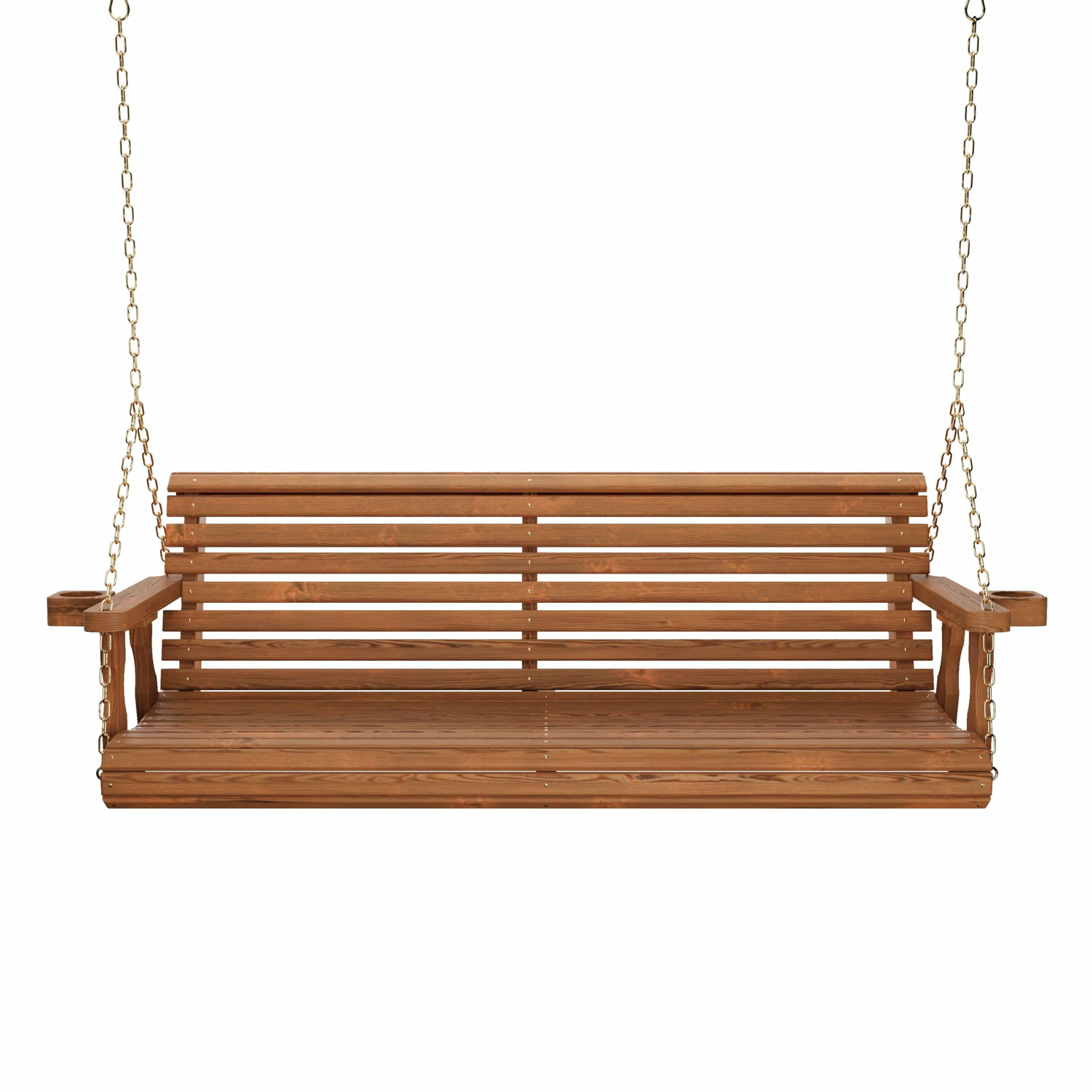 Amish Casual 4 Foot Roll Back Porch Swing in Oak with Clearcoat