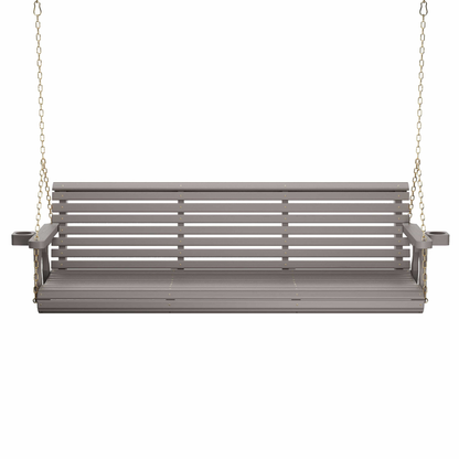 Amish Casual 6 Foot Roll Back Porch Swing in Grey Stain