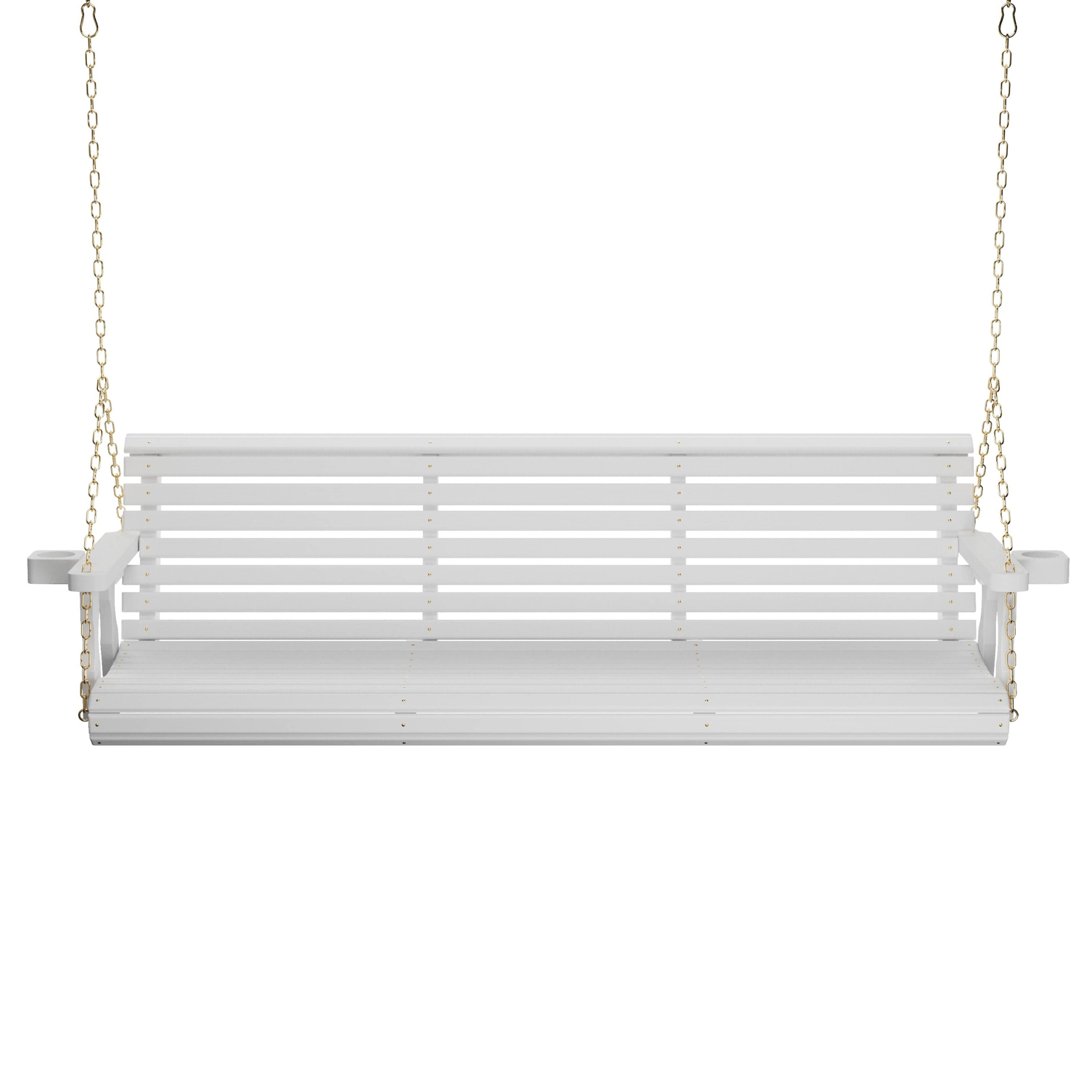 Amish Casual 6 Foot Roll Back Porch Swing in White Stain