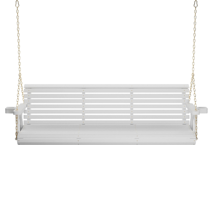 Amish Casual 6 Foot Roll Back Porch Swing in White Stain