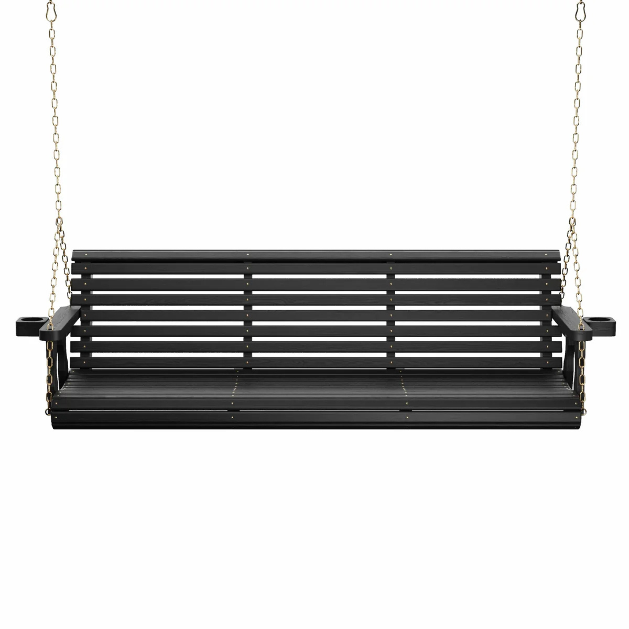 Amish Casual 6 Foot Roll Back Porch Swing in Black Stain