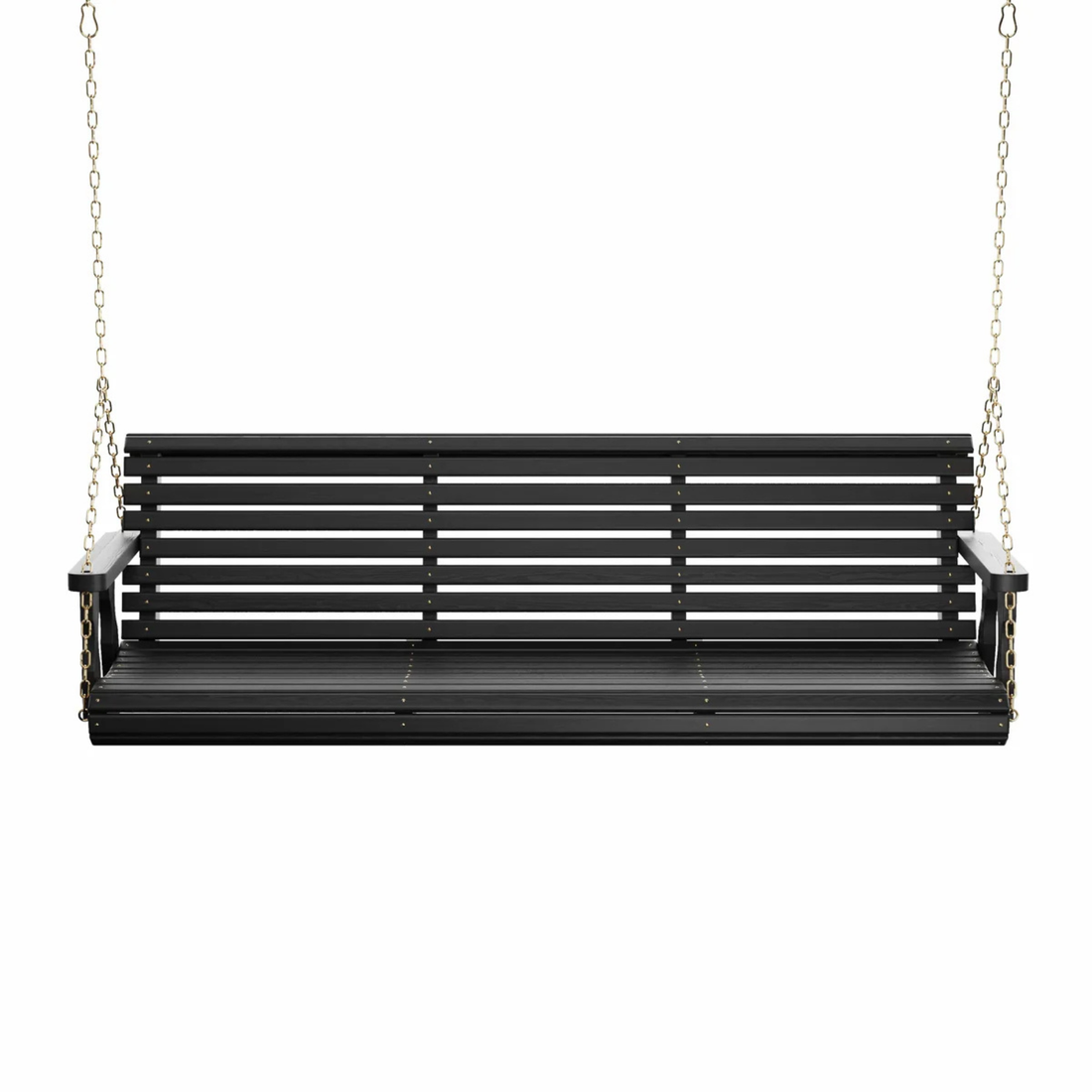 Amish Casual 6 Foot Roll Back Porch Swing in Black Stain