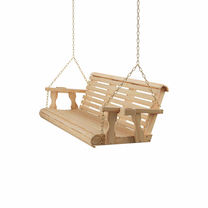 Amish Casual 6 Foot Unfinished Roll Back Porch Swing with Clearcoat