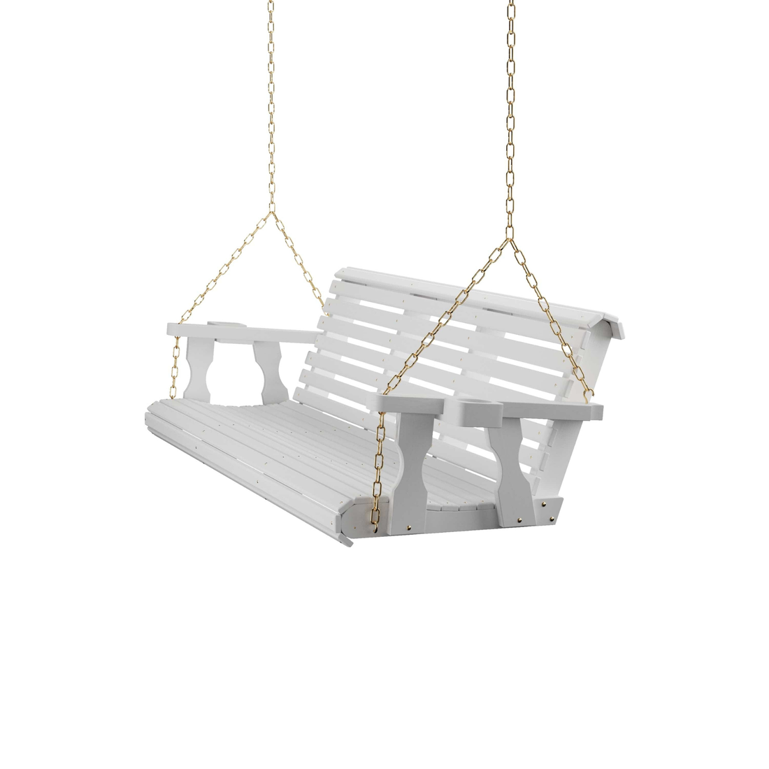 Amish Casual 3 Foot Roll Back Porch Swing in White Stain