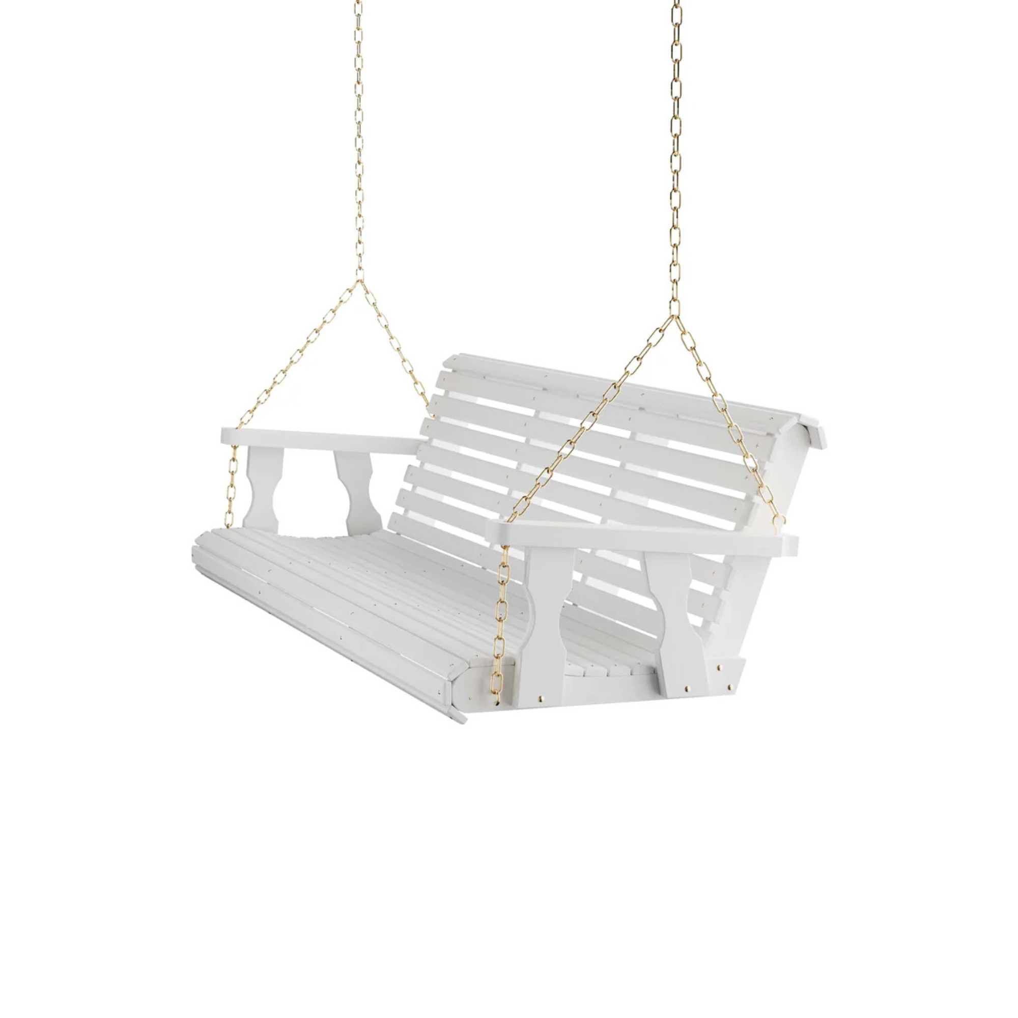 Amish Casual 6 Foot Roll Back Porch Swing in White Stain