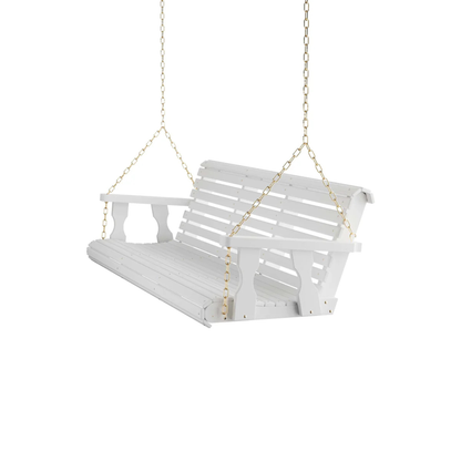Amish Casual 6 Foot Roll Back Porch Swing in White Stain