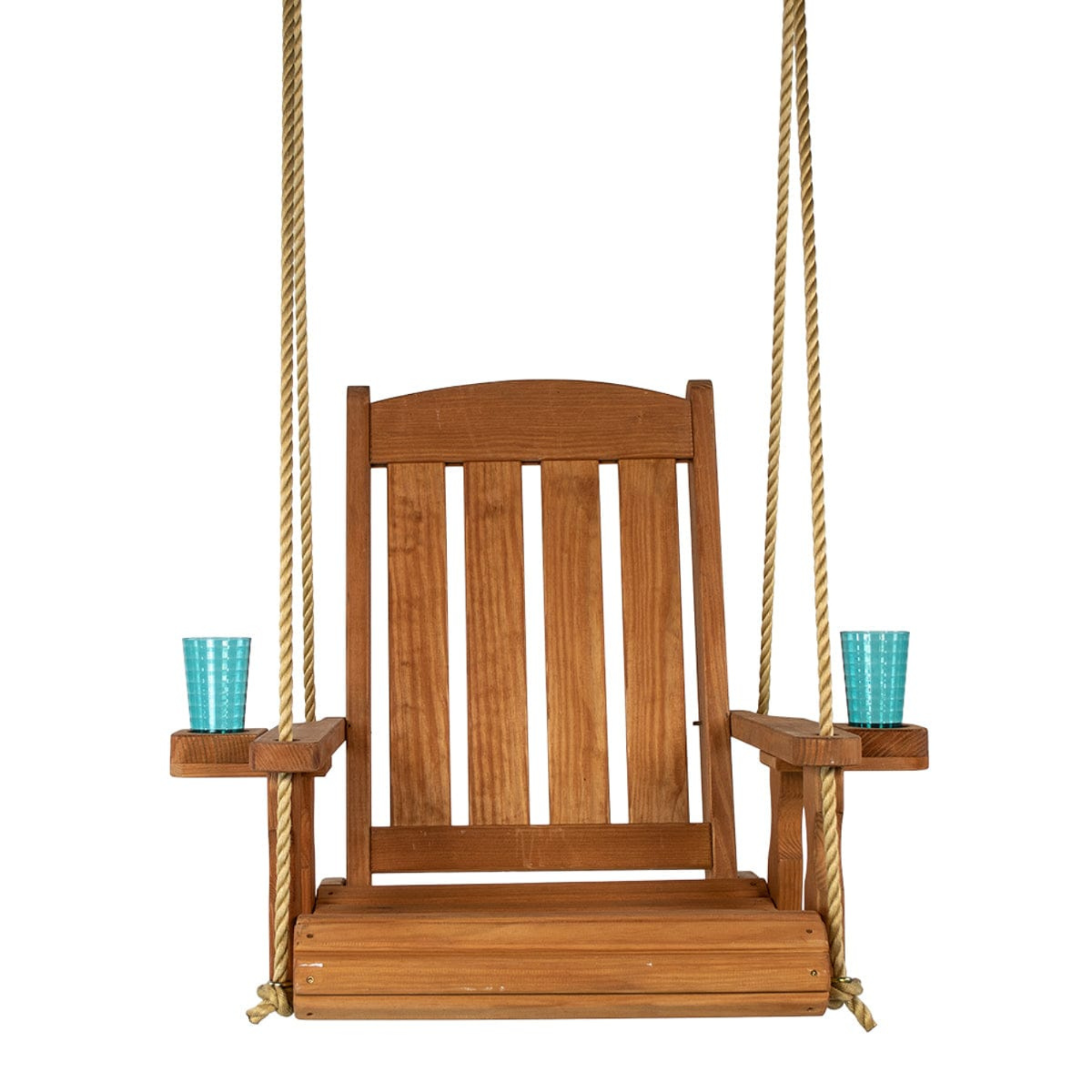 Amish Casual Heavy Duty Outdoor Wood Swing Chair in Cedar Stain