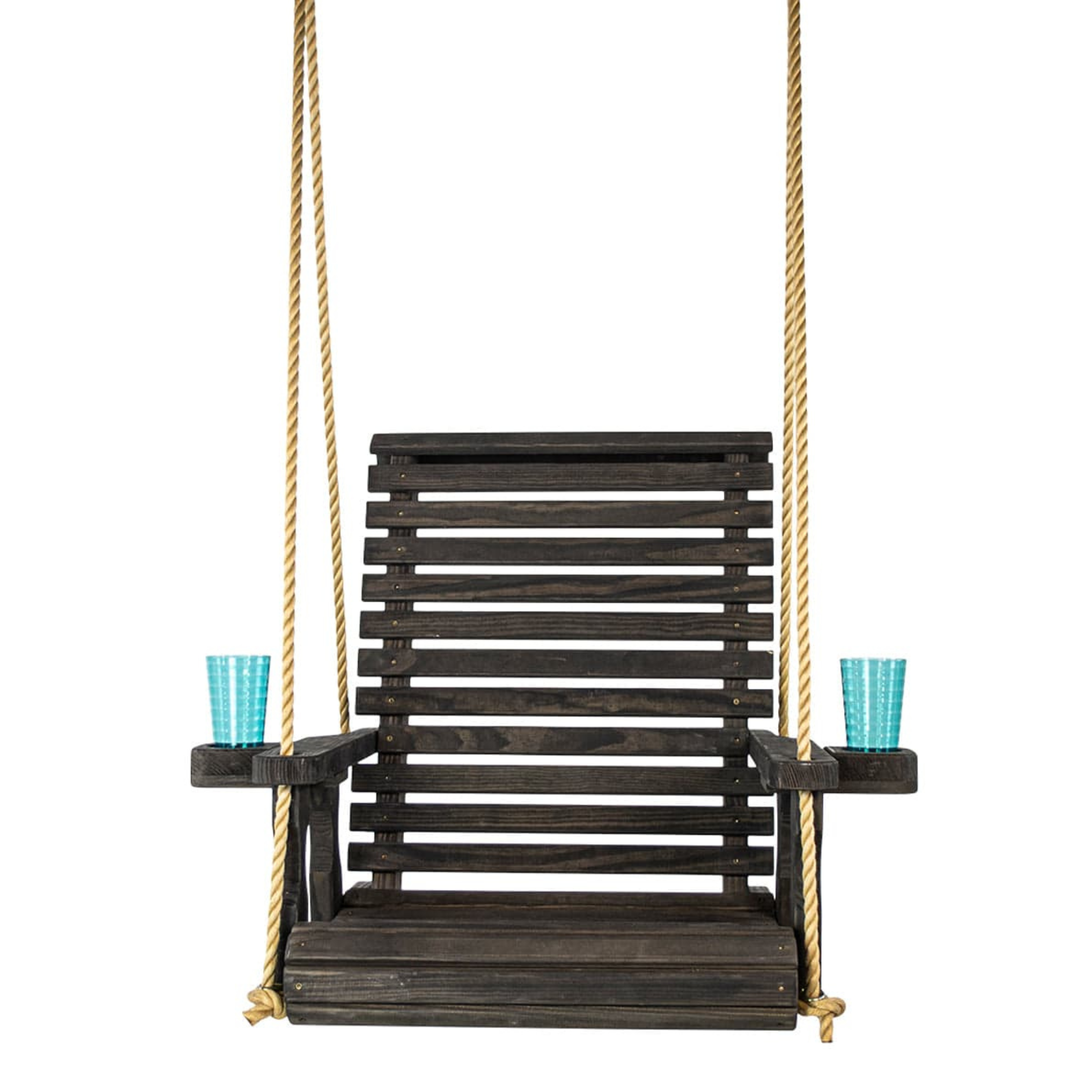 Amish Casual Heavy Duty Black Stain Roll Back Swing Chair