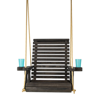Amish Casual Heavy Duty Black Stain Roll Back Swing Chair