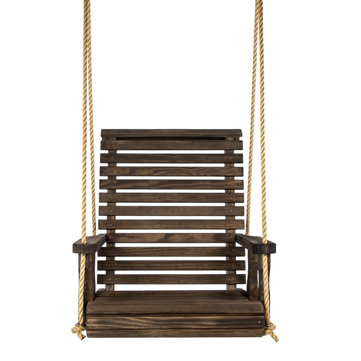 Amish Casual Heavy Duty Dark Walnut Stain Roll Back Swing Chair
