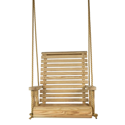 Amish Casual Heavy Duty Unfinished Clearcoat Roll Back Swing Chair