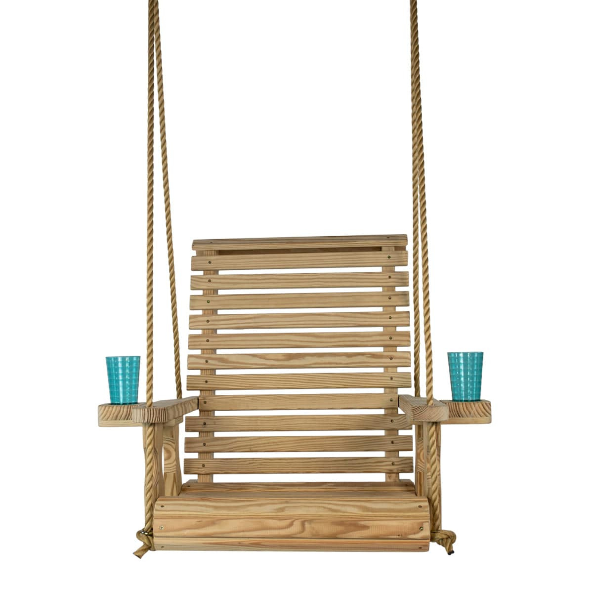 Amish Casual Heavy Duty Unfinished Clearcoat Roll Back Swing Chair