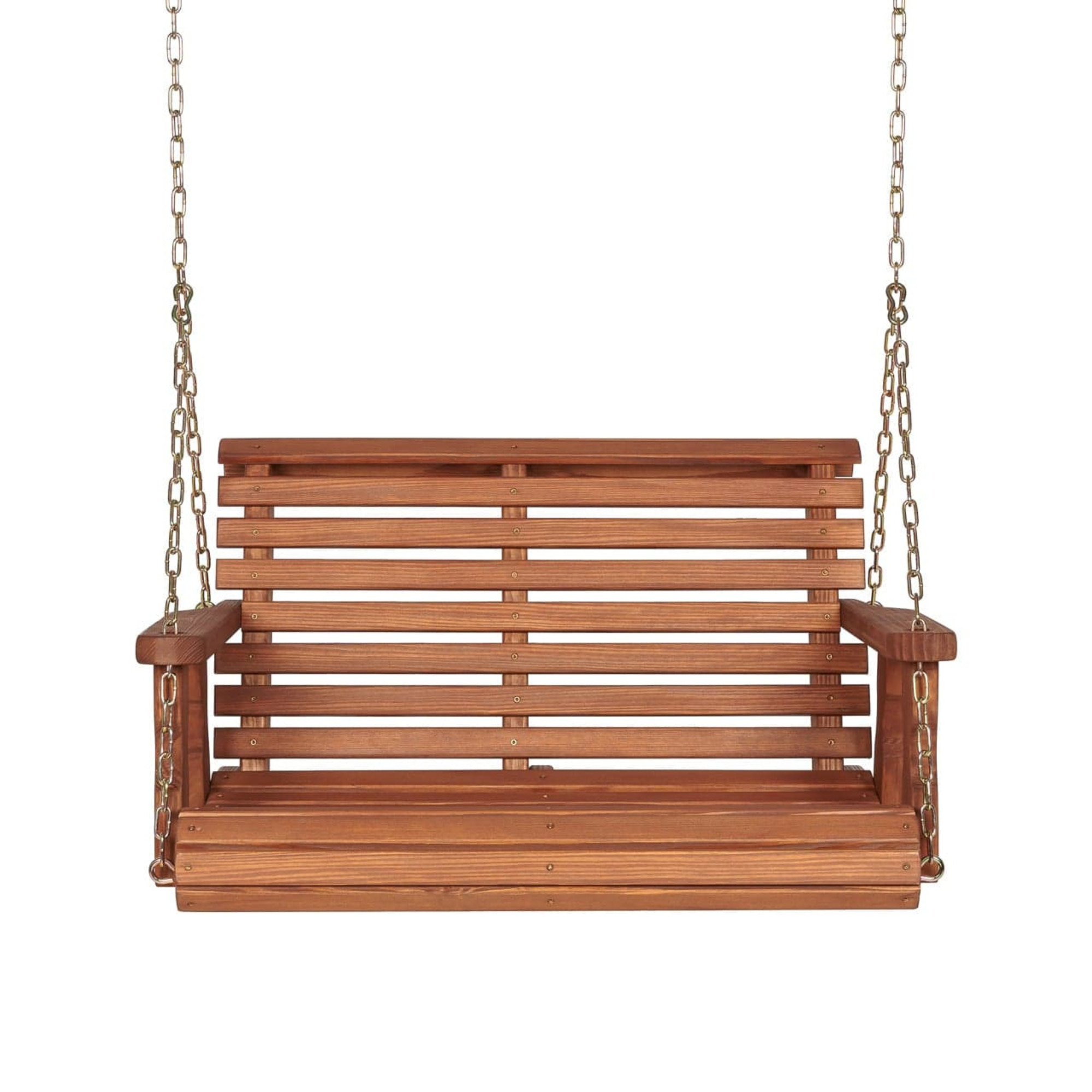 Amish Casual 3 Foot Roll Back Porch Swing in Cedar with Clearcoat