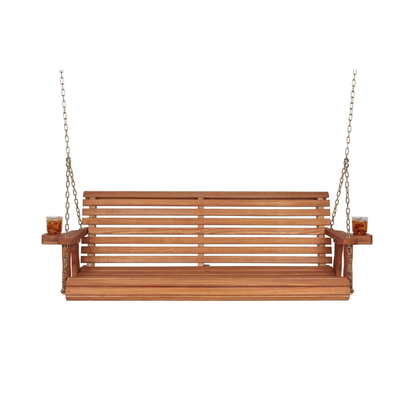 Amish Casual 4 Foot Roll Back Porch Swing in Cedar Stain