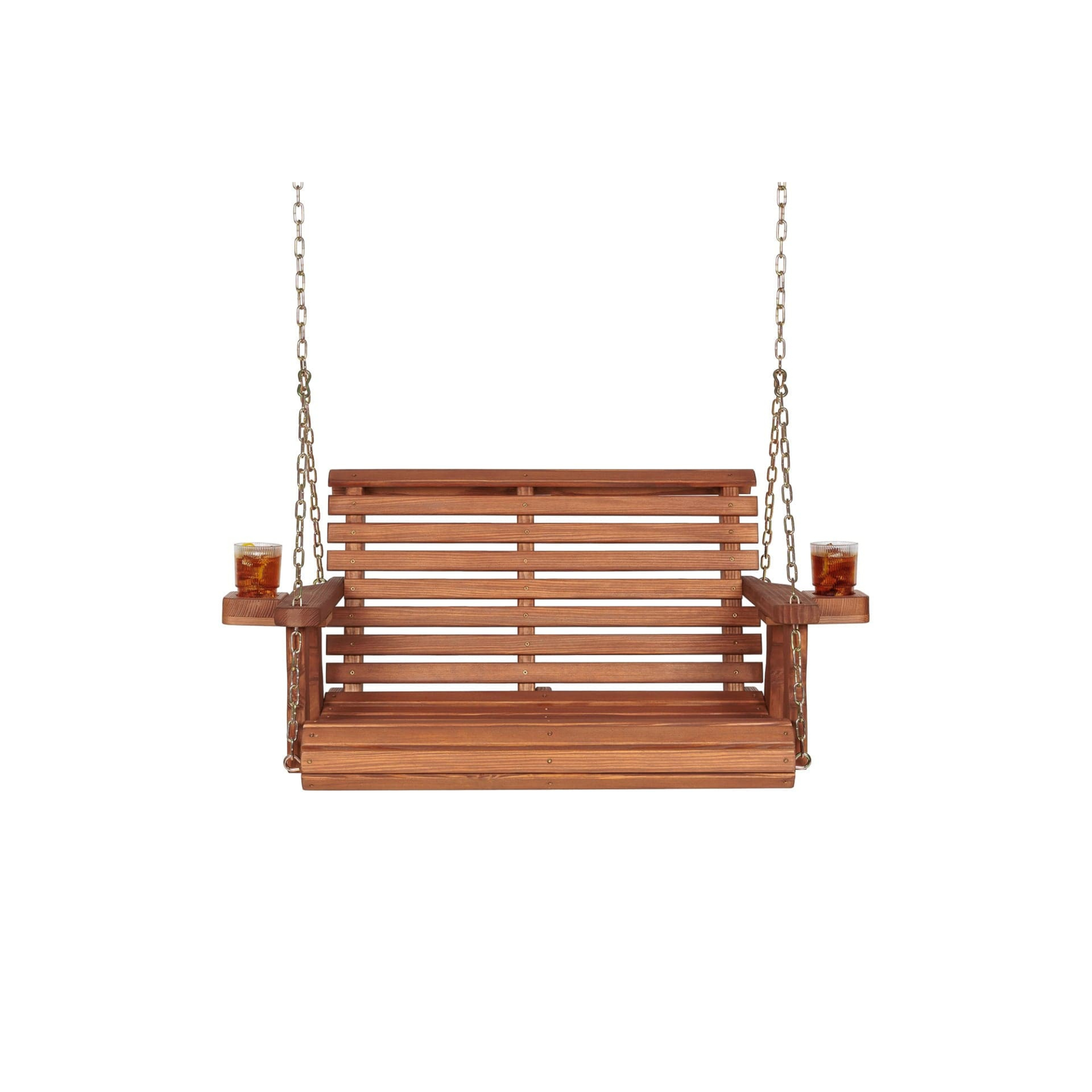 Amish Casual 3 Foot Roll Back Porch Swing in Cedar with Clearcoat
