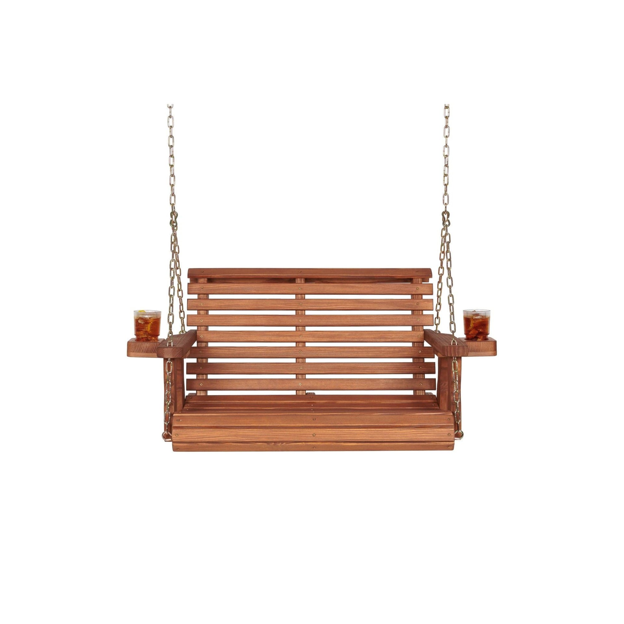 Amish Casual 3 Foot Roll Back Porch Swing in Cedar with Clearcoat