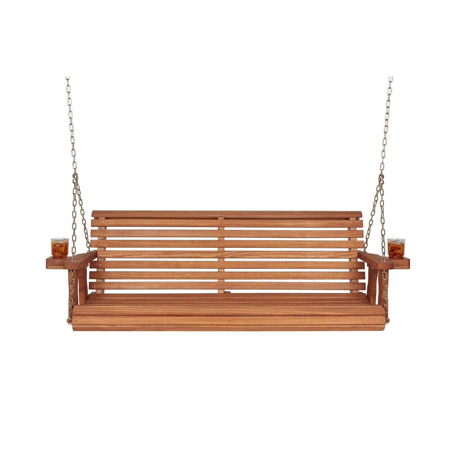 Amish Casual 4 Foot Roll Back Porch Swing in Cedar with Clearcoat