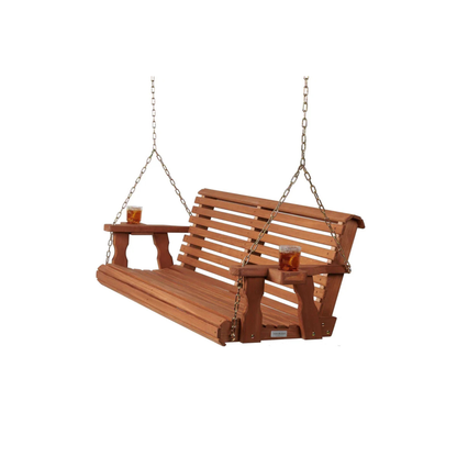 Amish Casual 5 Foot Roll Back Porch Swing in Cedar Stain