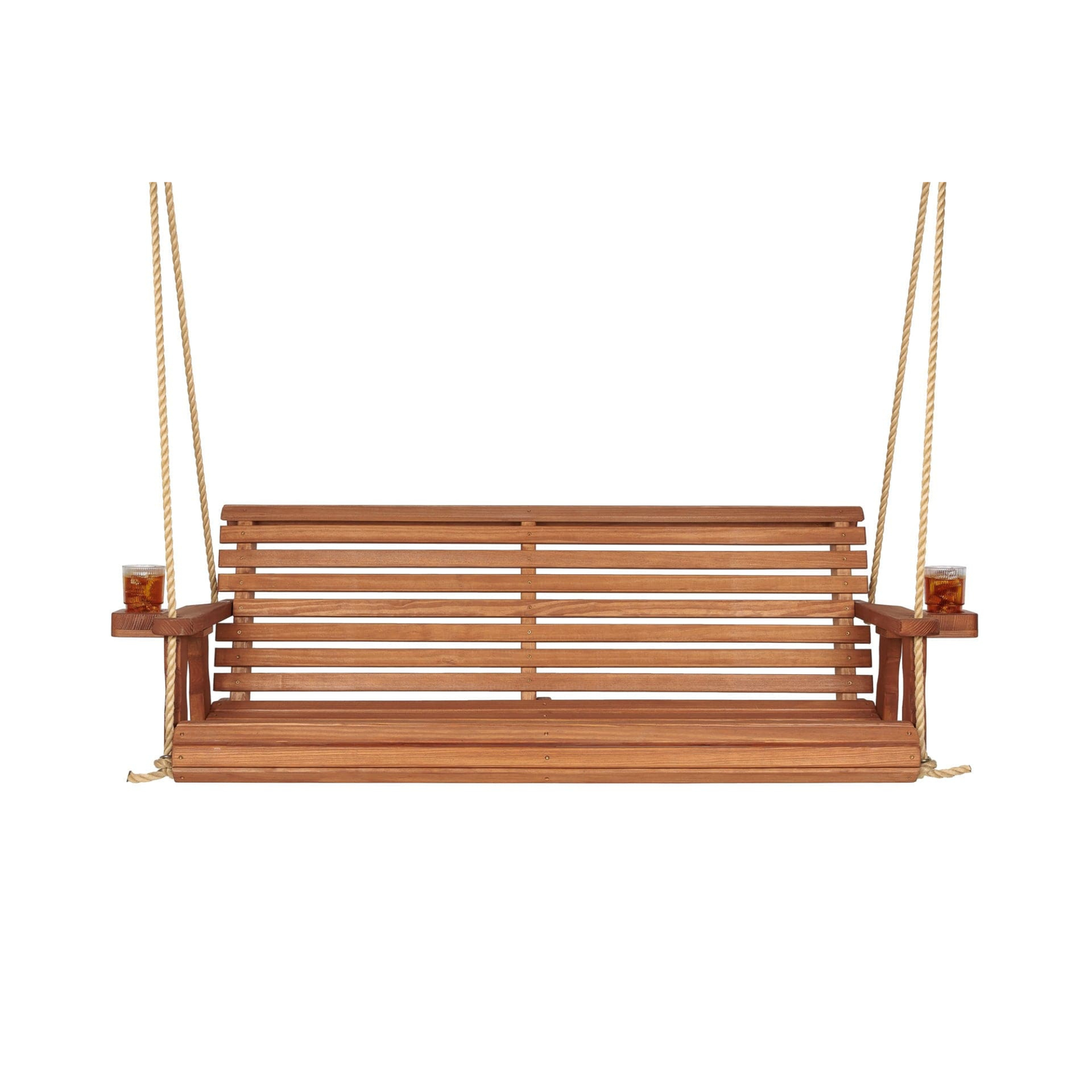 Amish Casual 4 Foot Roll Back Porch Swing in Cedar with Clearcoat