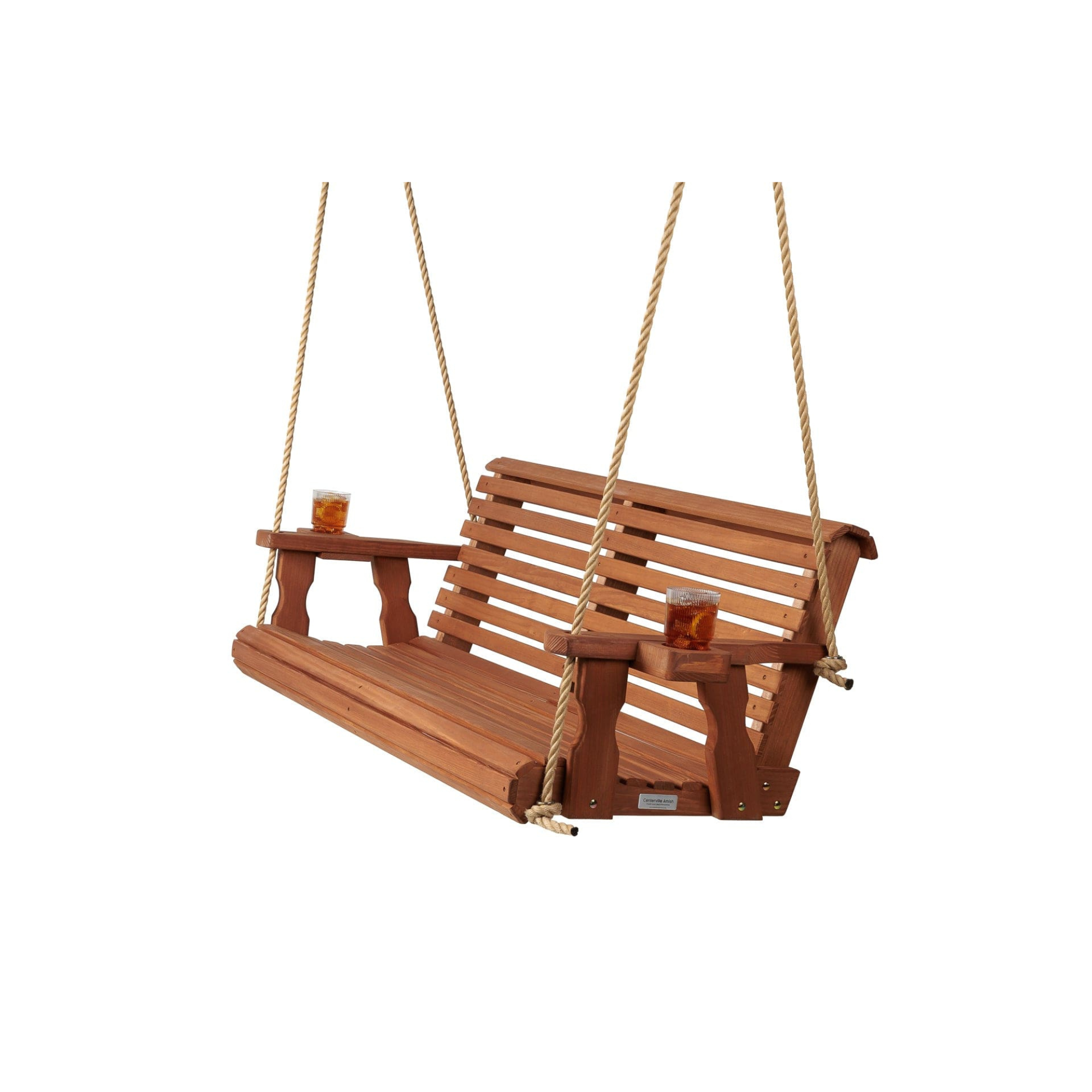 Amish Casual 5 Foot Roll Back Porch Swing in Cedar Stain
