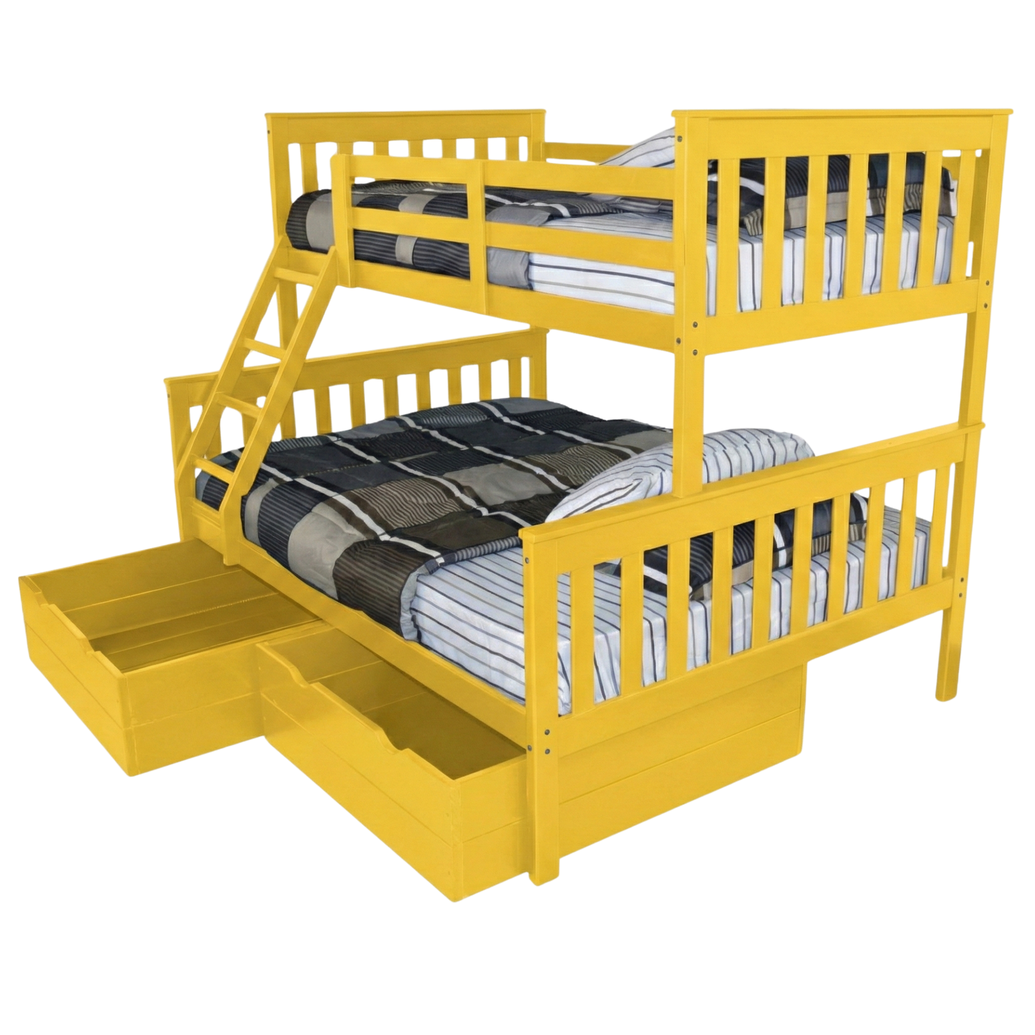 Versaloft Mission Amish Made Twin-Over-Full Bunk Bed Frame with 2-Piece Drawers