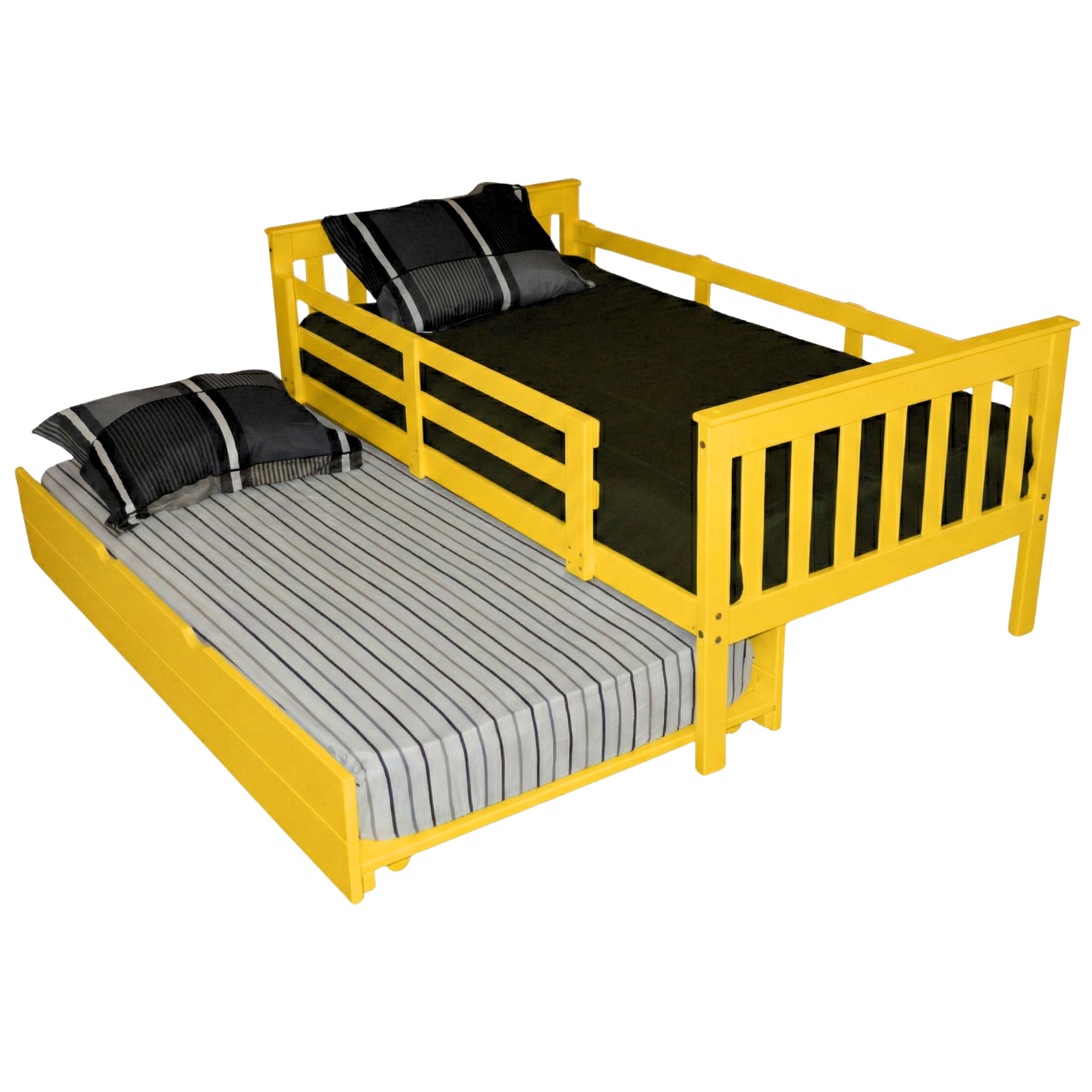 Versaloft Mission Amish Made Kids Bed Frame with Guardrails and Trundle Unit