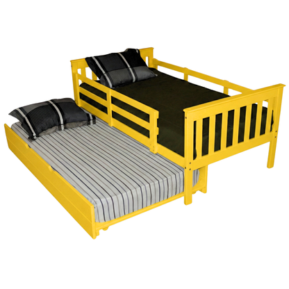 Versaloft Mission Amish Made Kids Bed Frame with Guardrails and Trundle Unit