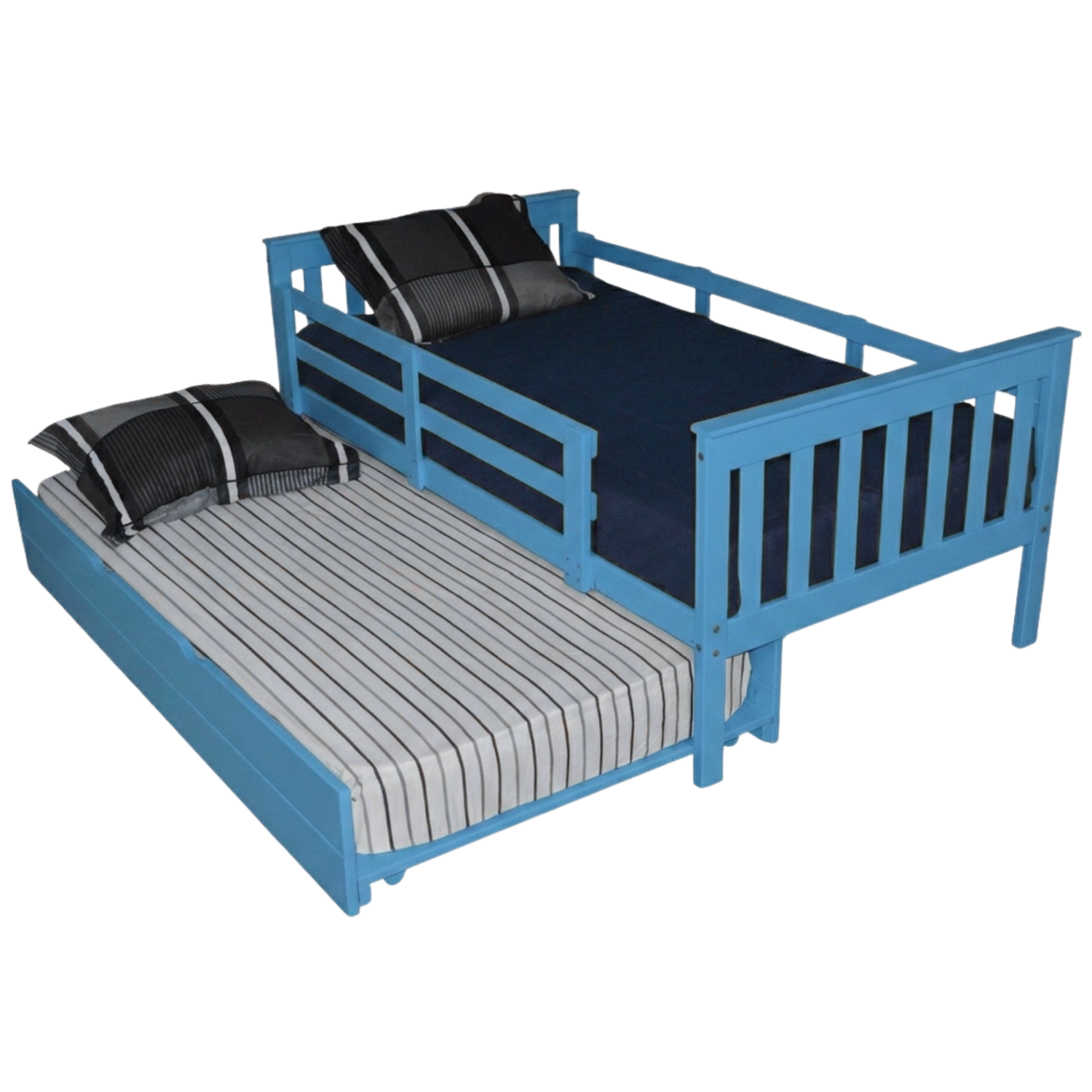 Versaloft Mission Amish Made Kids Bed Frame with Guardrails and Trundle Unit