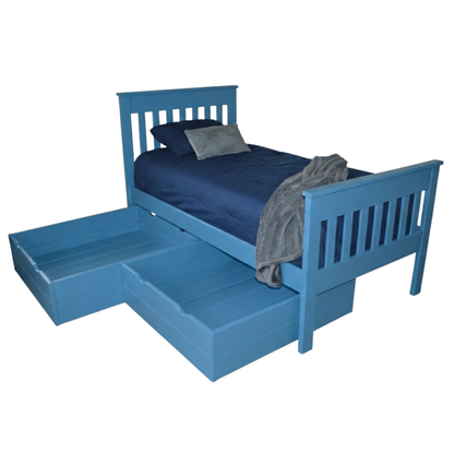 Versaloft Harmony Amish Made Bed Frame with 2-Piece Drawers