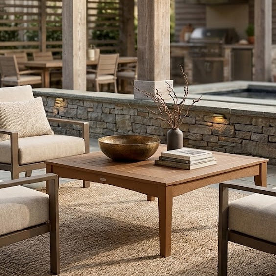 Berlin Gardens Classic Terrace Outdoor Poly Lumber Square Coffee Table