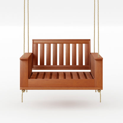 Amish Casual Rockford Daybed Swing Package with Included Cushions, Lounge, Cedar Stain with Clearcoat