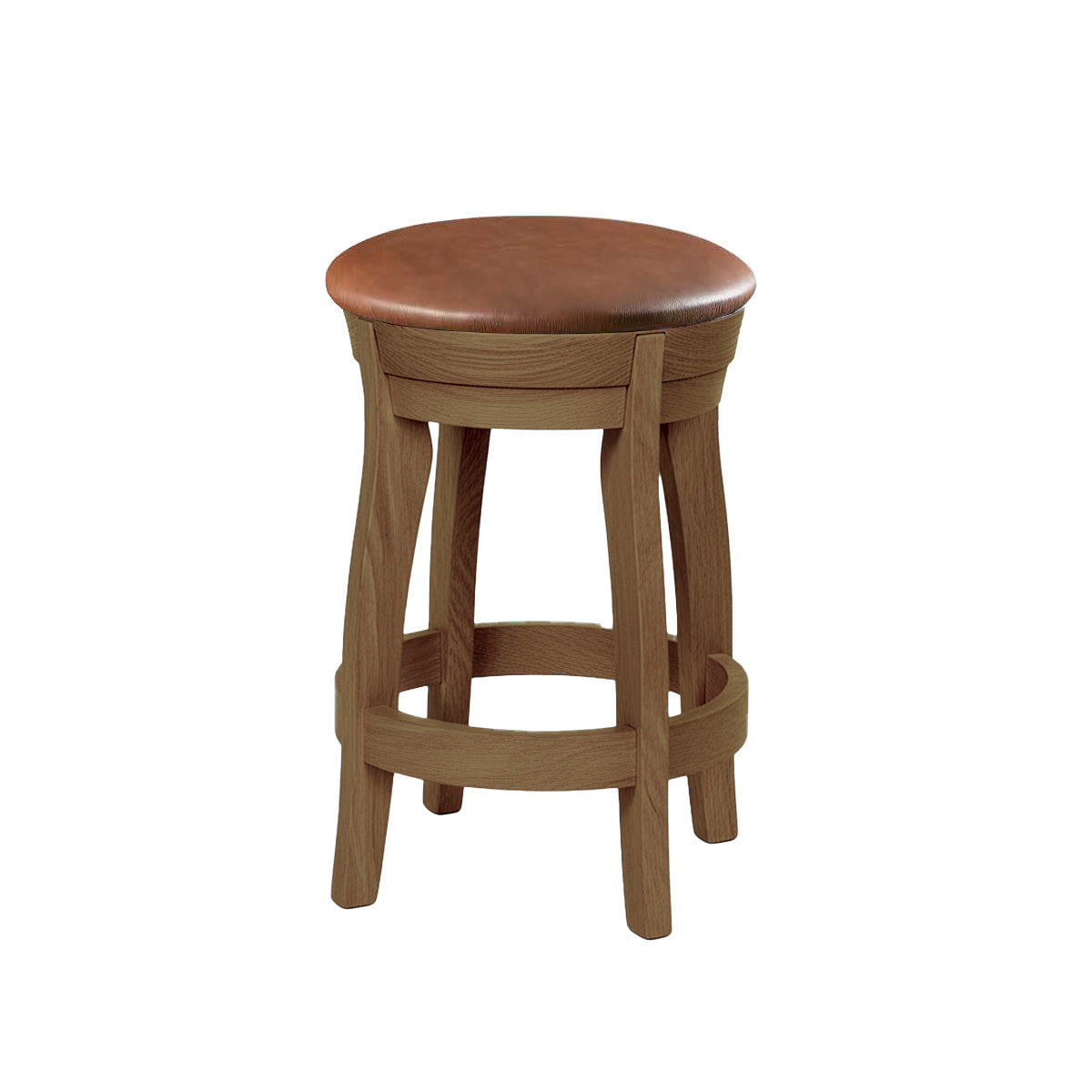 Hoosier Timbercraft Clark Swivel Leather Bar Stool