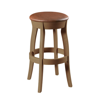 Hoosier Timbercraft Clark Swivel Leather Bar Stool