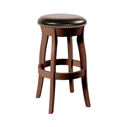 Hoosier Timbercraft Clark Swivel Leather Bar Stool